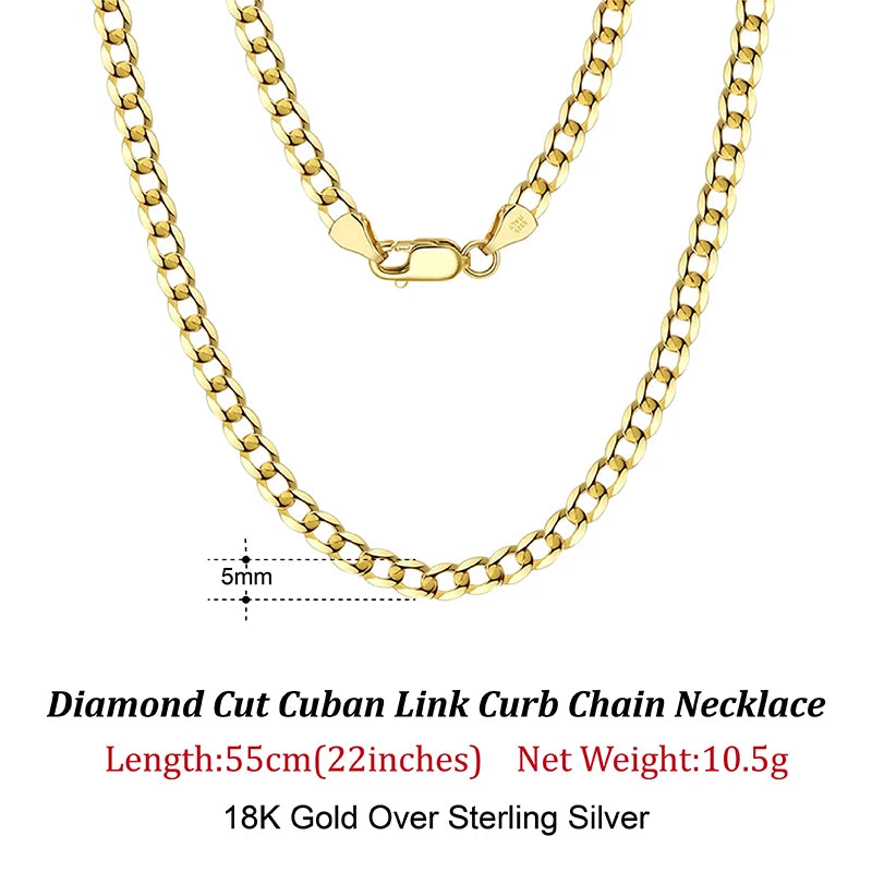 Rinntin 18K Gold Cuban Link Chain Necklace ATHLEXES