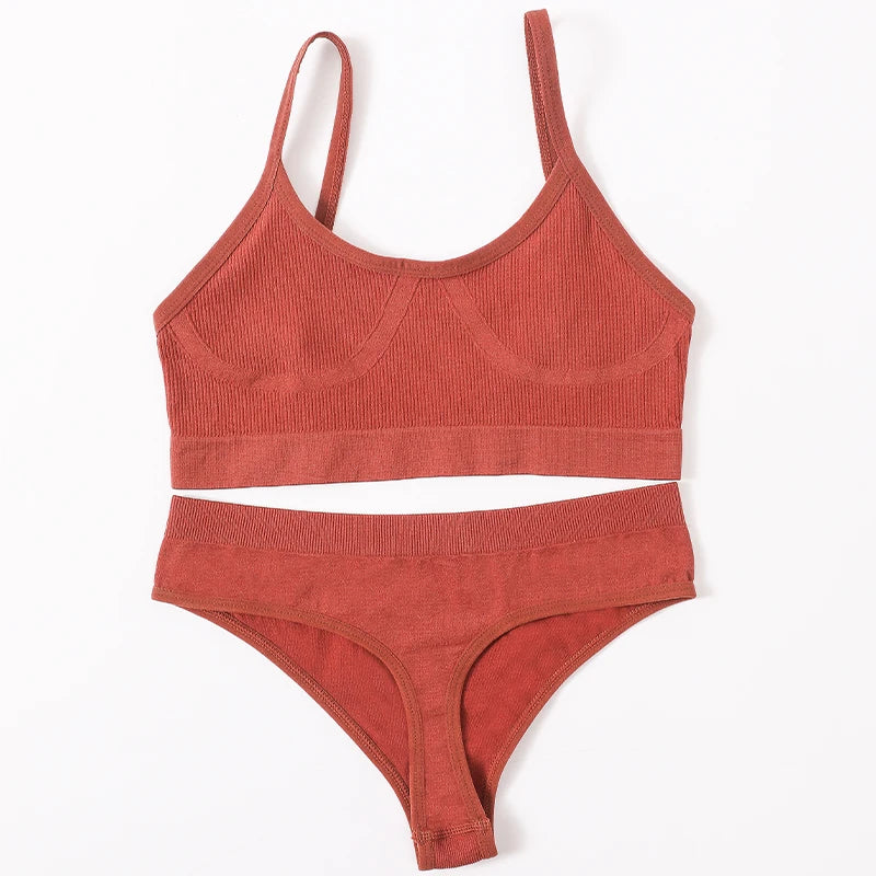 Women Seamless Bras Panties Set Sports Crop Top Briefs ATHLEXES