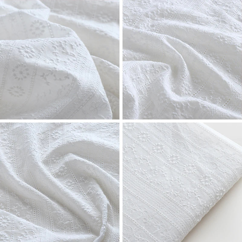 Embroidered Cotton Eyelet Fabric for Apparel ATHLEXES
