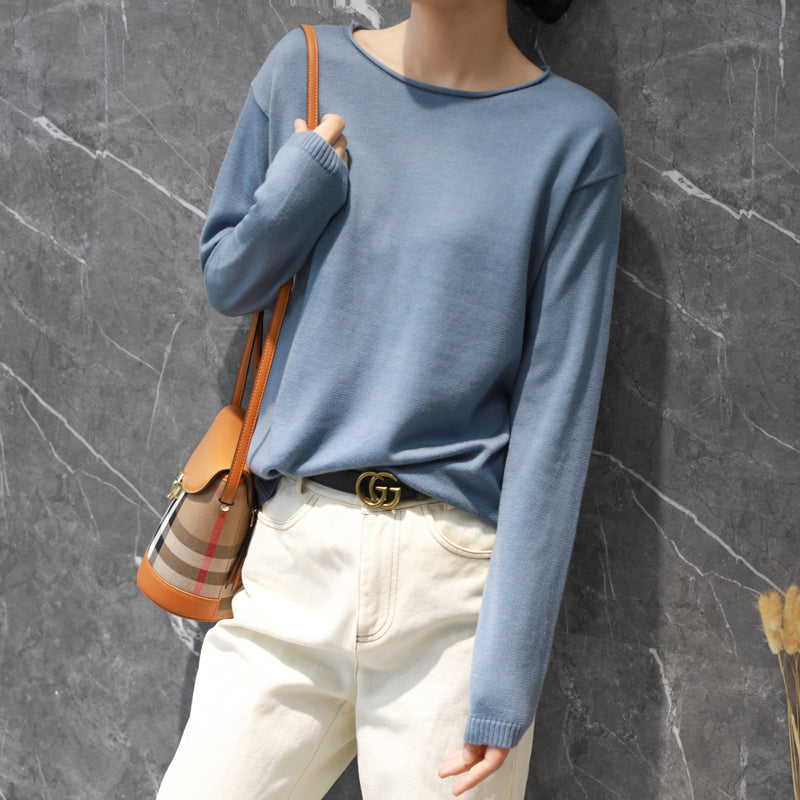 YSZWDBLX Women's Slim Fit Knit O-neck Sweater ATHLEXES