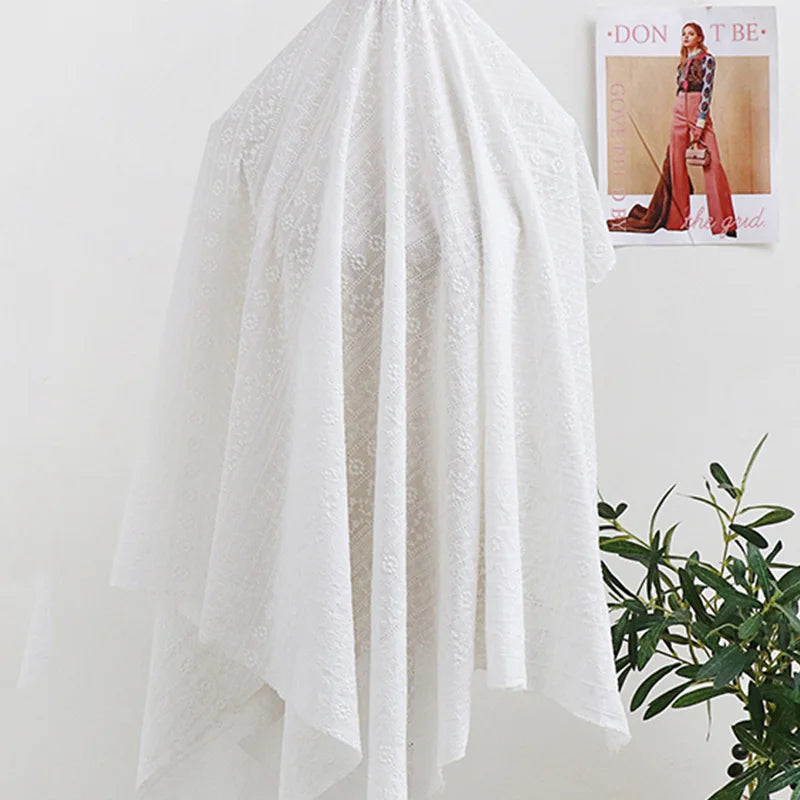 Embroidered Cotton Eyelet Fabric for Apparel ATHLEXES
