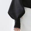 Elegant Lantern Sleeve Blouse for Women - Autumn Winter Office Chic ATHLEXES