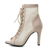 Hollow Mesh Peep Toe Stilettos: Summer High Heel Fashion ATHLEXES