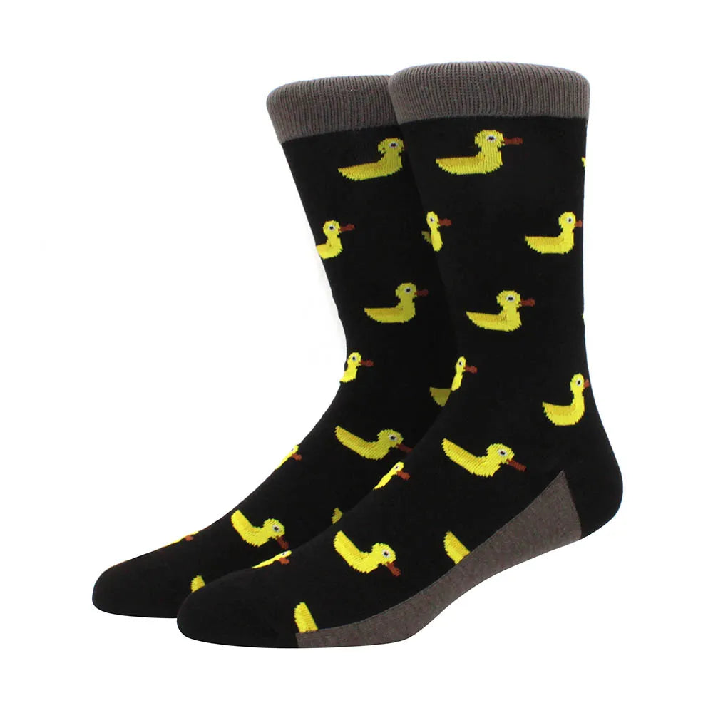 2024 Hiphop Funny Animal Dress Socks for Men - Flamingo & Penguin ATHLEXES