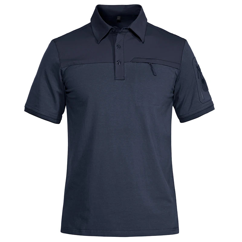 TACVASEN Men's Outdoor Polo Shirt with 2 Zipper Pockets ATHLEXES