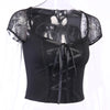 Gothic Lace Bodycon Top for Women Streetwear Chic ATHLEXES