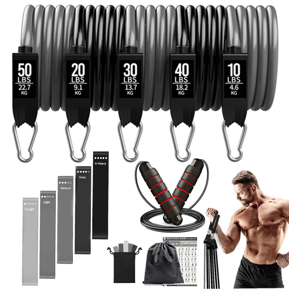 Premium Resistance Bands Set with Door Anchor & Straps ATHLEXES