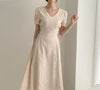 Chic Vintage Cotton Linen A-Line Dress ATHLEXES