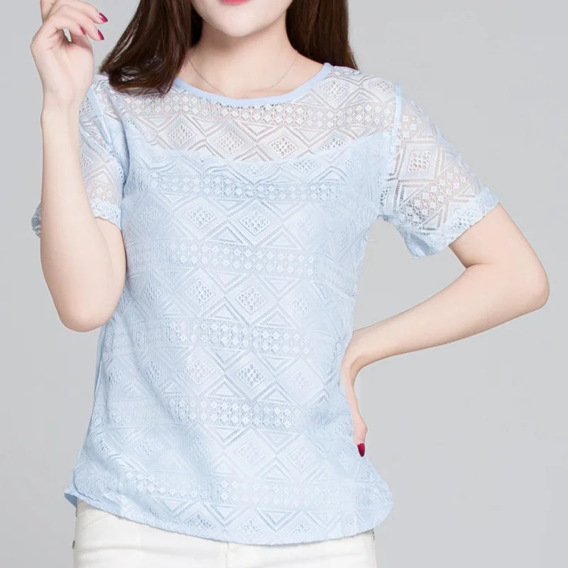 Elegant Lace Chiffon Blouse for Women ATHLEXES