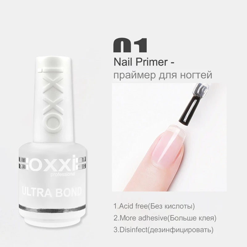 OXXI No Wipe Gel Polish Base and Top Coat Kit ATHLEXES