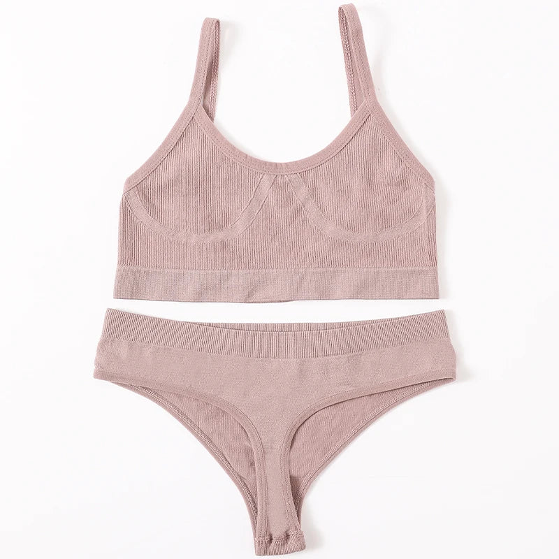 Women Seamless Bras Panties Set Sports Crop Top Briefs ATHLEXES