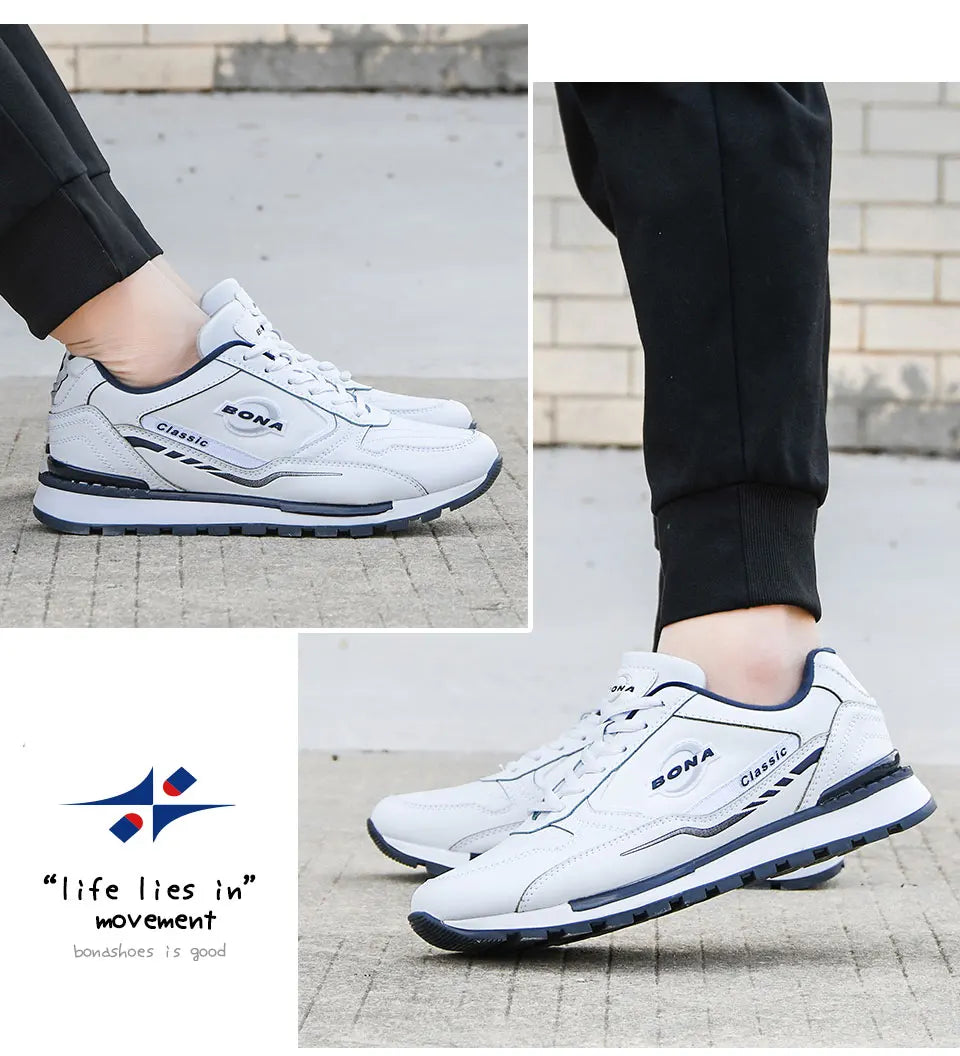 BONA Nubuck Leather Casual Sneakers for Men ATHLEXES
