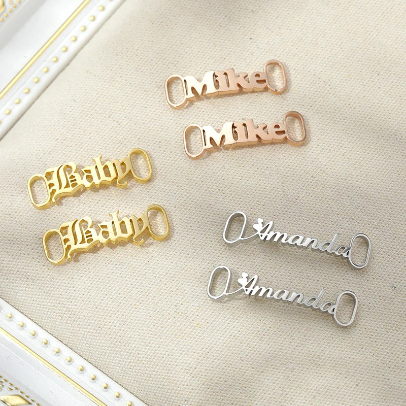 Custom Stainless Steel Name Buckles for Stylish Sneaker Charms ATHLEXES