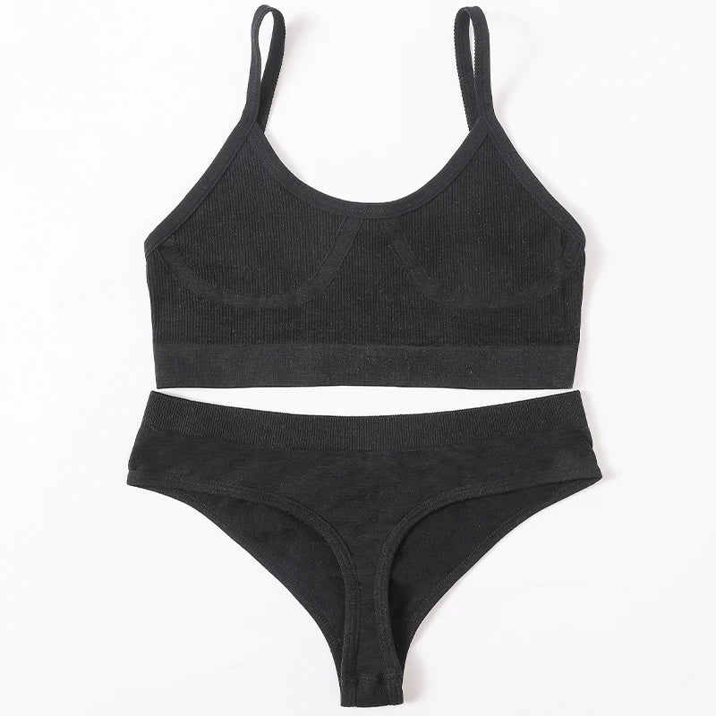 Women Seamless Bras Panties Set Sports Crop Top Briefs ATHLEXES