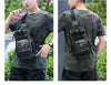 Tactical Sling Shoulder Bags Waterproof Night Reflective Strip Pack EDC Molle Chest Bag 10L Capacity Black ATHLEXES