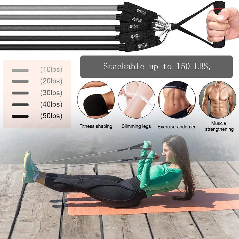 Premium Resistance Bands Set with Door Anchor & Straps ATHLEXES