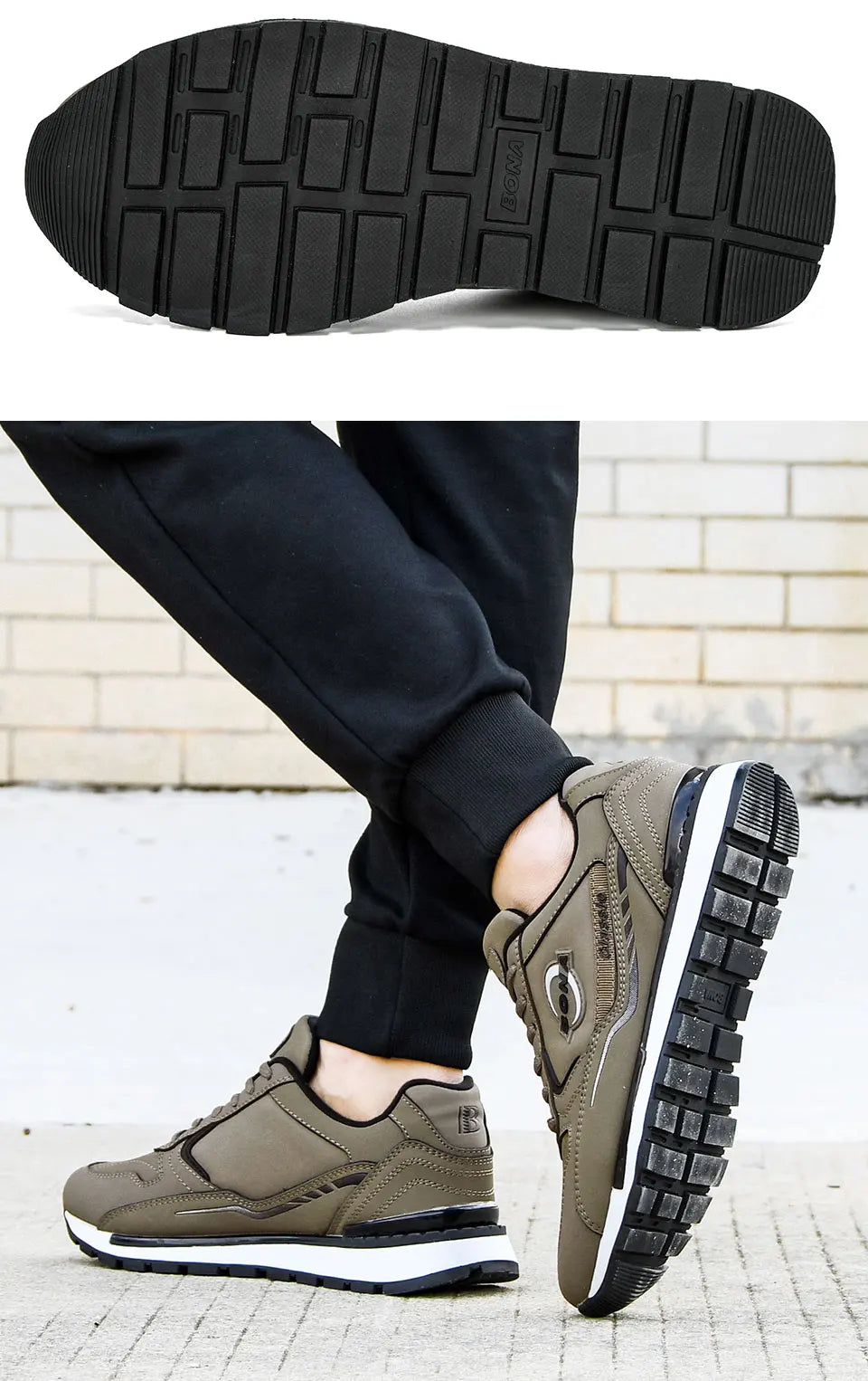 BONA Nubuck Leather Casual Sneakers for Men ATHLEXES
