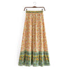 Bohemian Floral Ruffle Hem Midi Skirt ATHLEXES