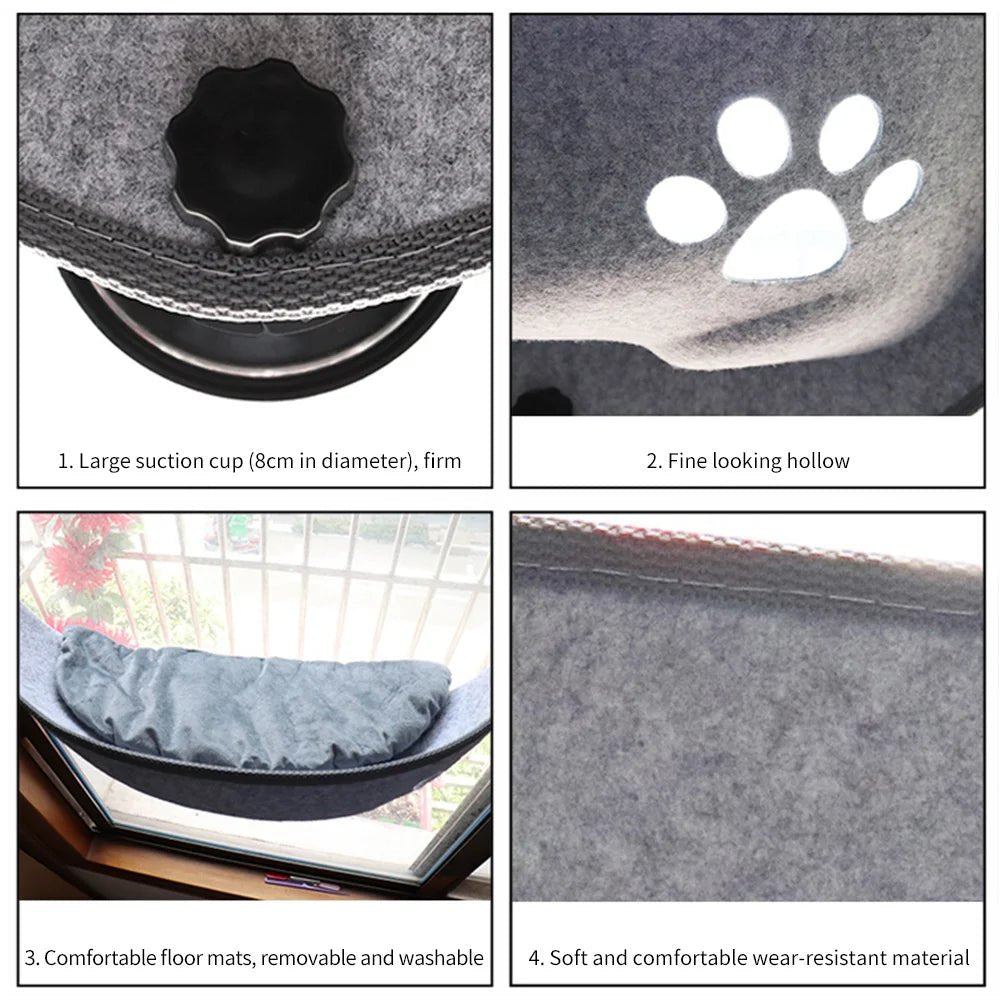 Cat Window Hammock With Strong Suction Cups Pet Kitty Hanging Sleeping Bed Storage For Pet Warm Ferret Cage Cat Shelf Seat Beds ATHLEXES