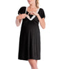 LuxeMaternity Lace Nightgown with Adjustable Belt ATHLEXES