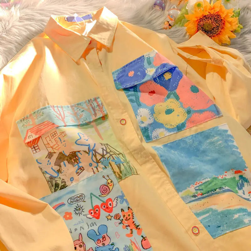 Sunny Batik Button-Up Shirt for Teens ATHLEXES