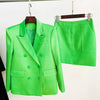 Satin Luxe Double Breasted Blazer and Mini Skirt Set ATHLEXES