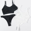 Women Seamless Bra Set High Cut Thong Panties Wire Free Lingerie ATHLEXES