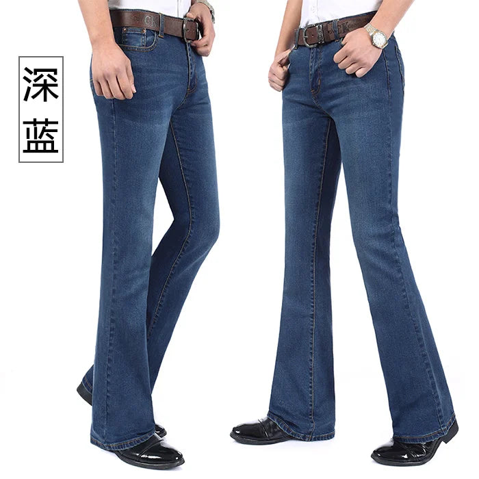 Elite Comfort Menâ??s Mid Waist Boot Cut Jeans ATHLEXES