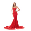 Elegant Strapless Black Maxi Dress with Front Slit ATHLEXES