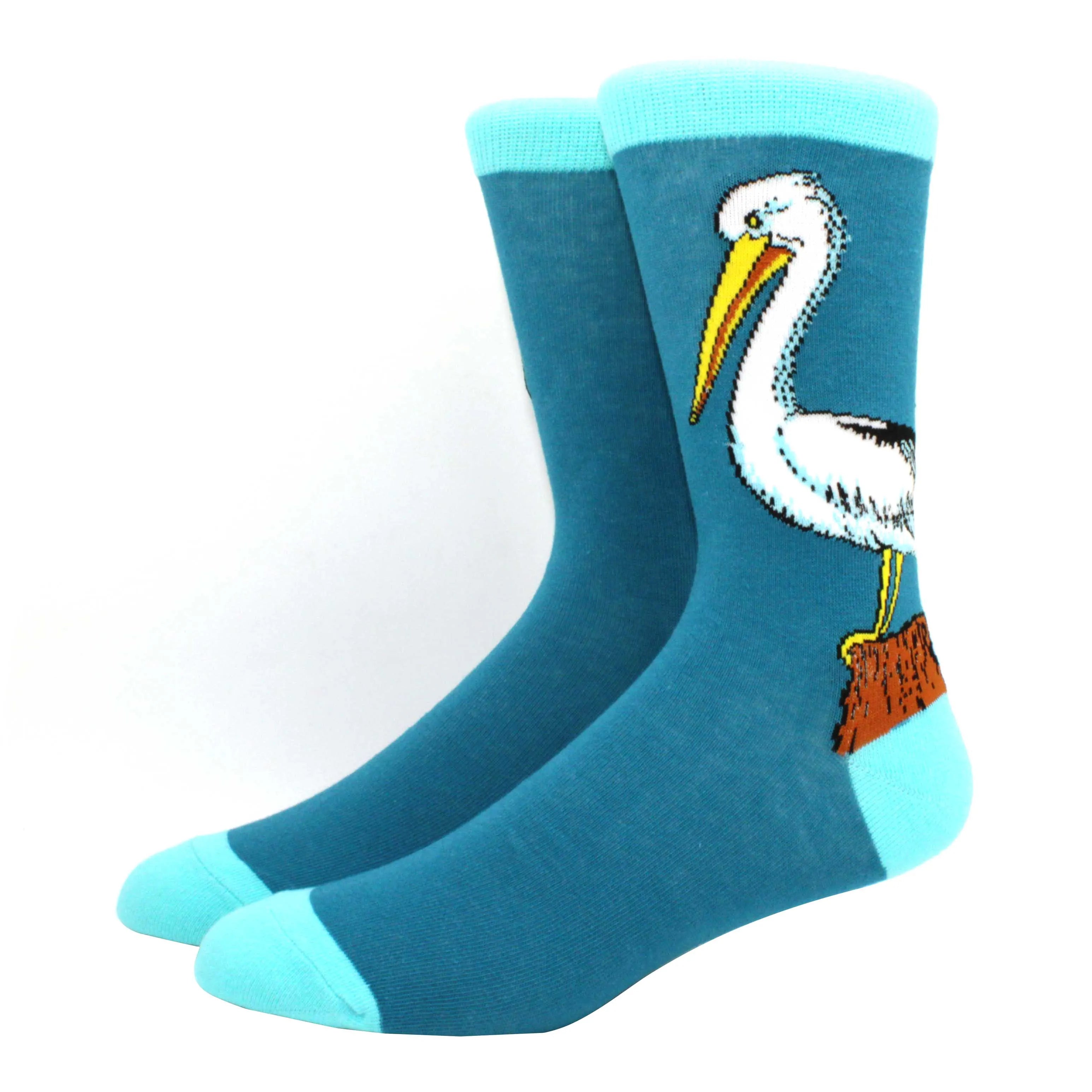 2024 Hiphop Funny Animal Dress Socks for Men - Flamingo & Penguin ATHLEXES