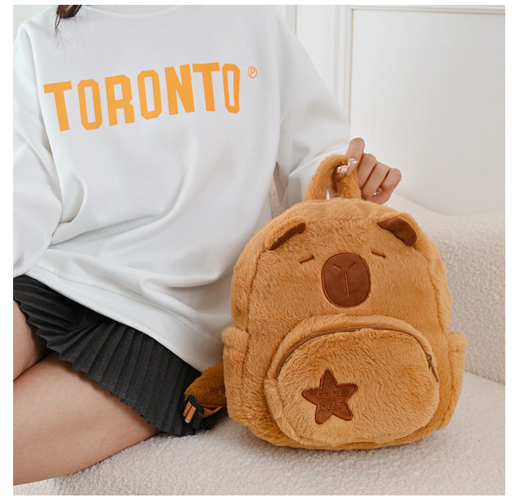 Kawaii Capybara Plush Backpack for Kids ATHLEXES