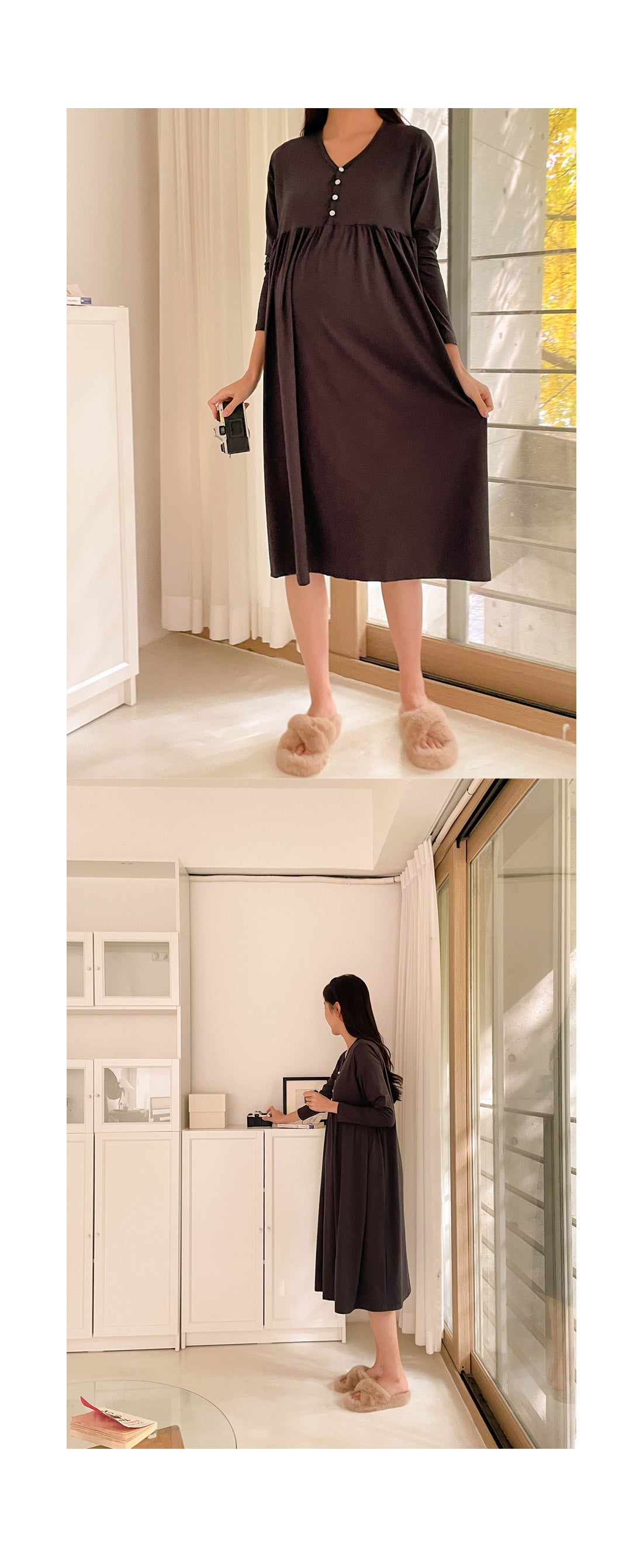 Maternity Comfort Nursing Sleepwear Gown ATHLEXES