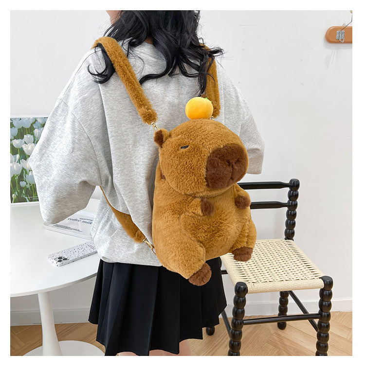 Kawaii Capybara Plush Backpack for Kids ATHLEXES