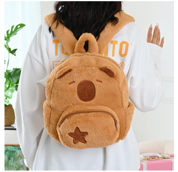 Kawaii Capybara Plush Backpack for Kids ATHLEXES