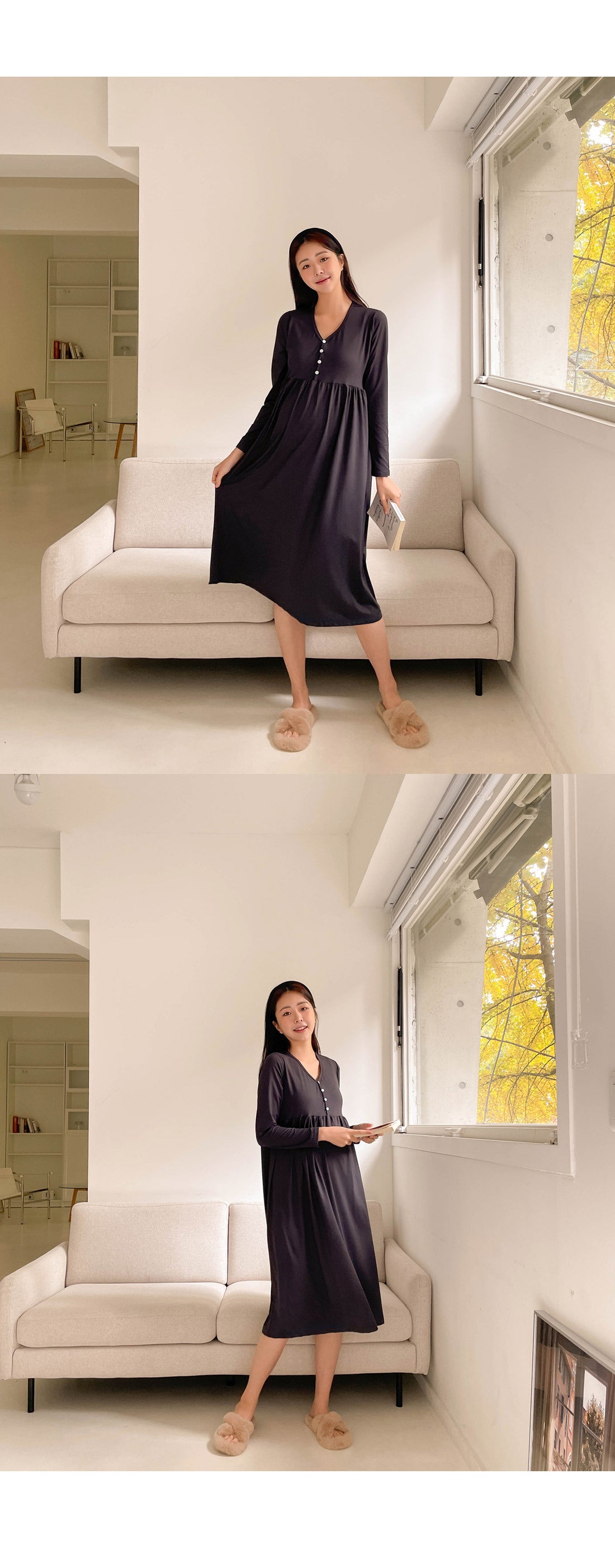 Maternity Comfort Nursing Sleepwear Gown ATHLEXES