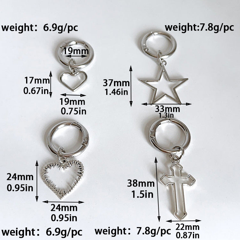 Chic Star and Heart Metal Shoe Buckles ATHLEXES