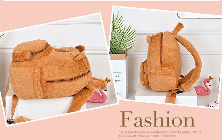 Kawaii Capybara Plush Backpack for Kids ATHLEXES