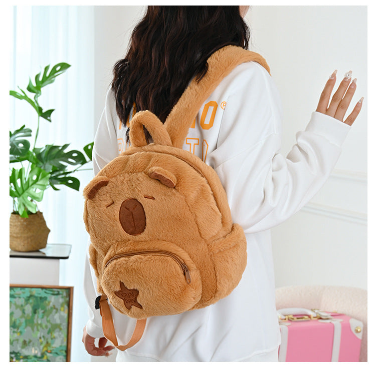 Kawaii Capybara Plush Backpack for Kids ATHLEXES