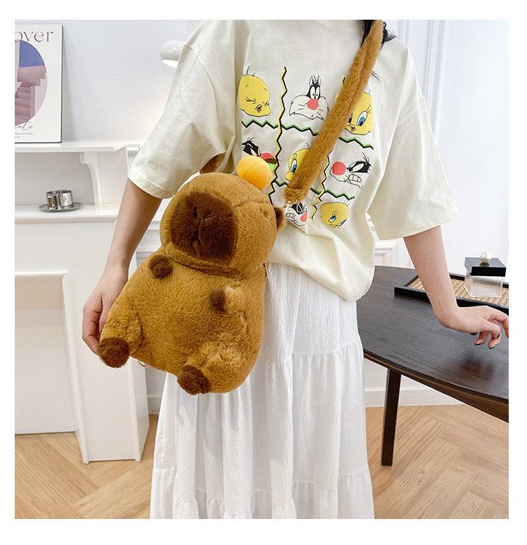Kawaii Capybara Plush Backpack for Kids ATHLEXES