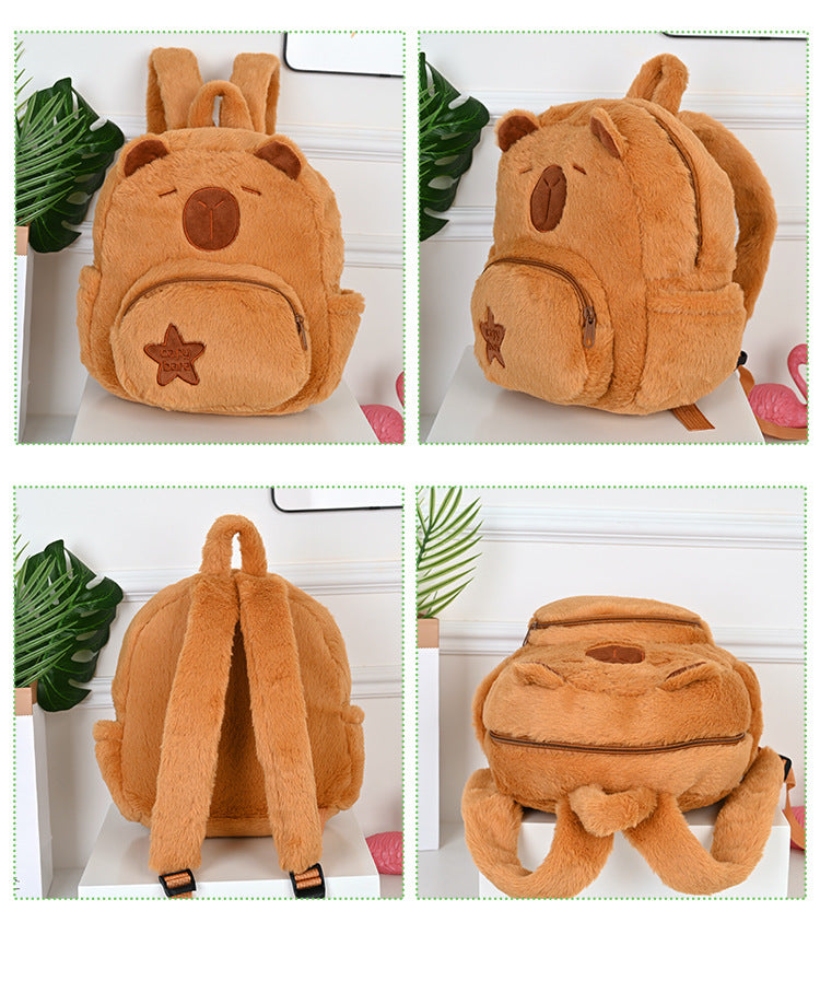 Kawaii Capybara Plush Backpack for Kids ATHLEXES