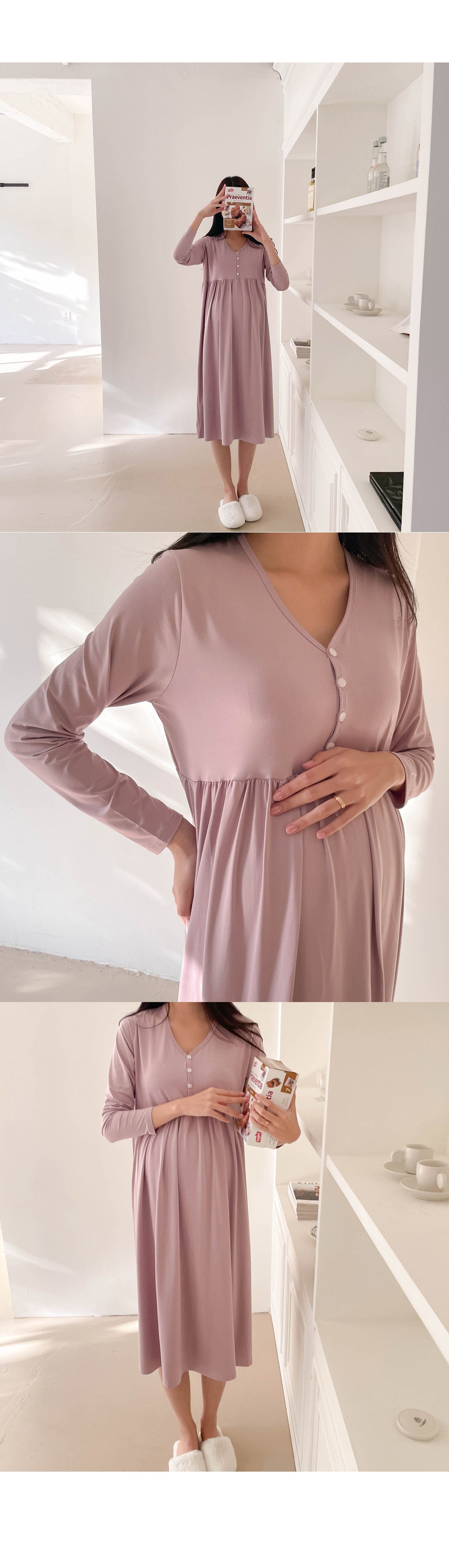 Maternity Comfort Nursing Sleepwear Gown ATHLEXES
