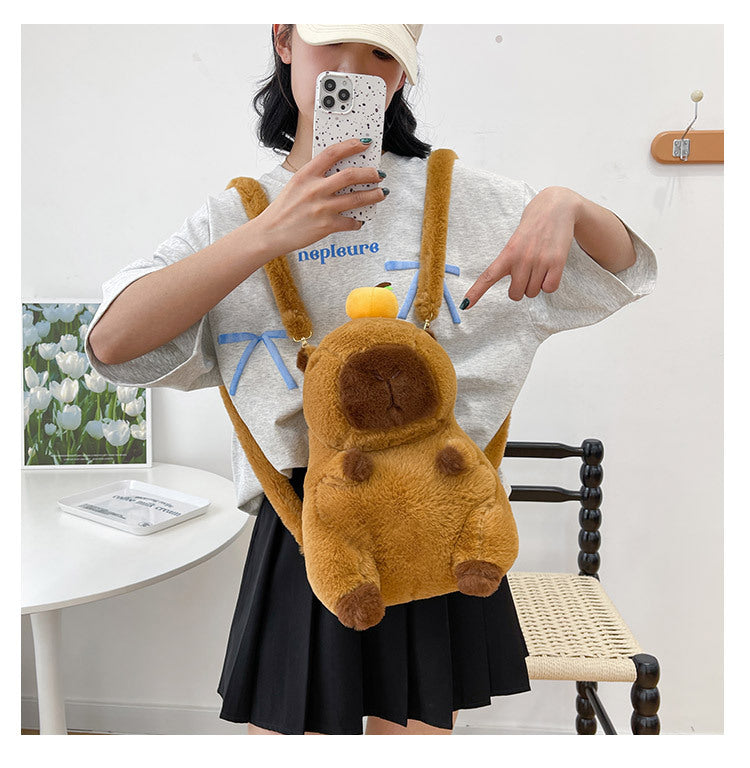 Kawaii Capybara Plush Backpack for Kids ATHLEXES