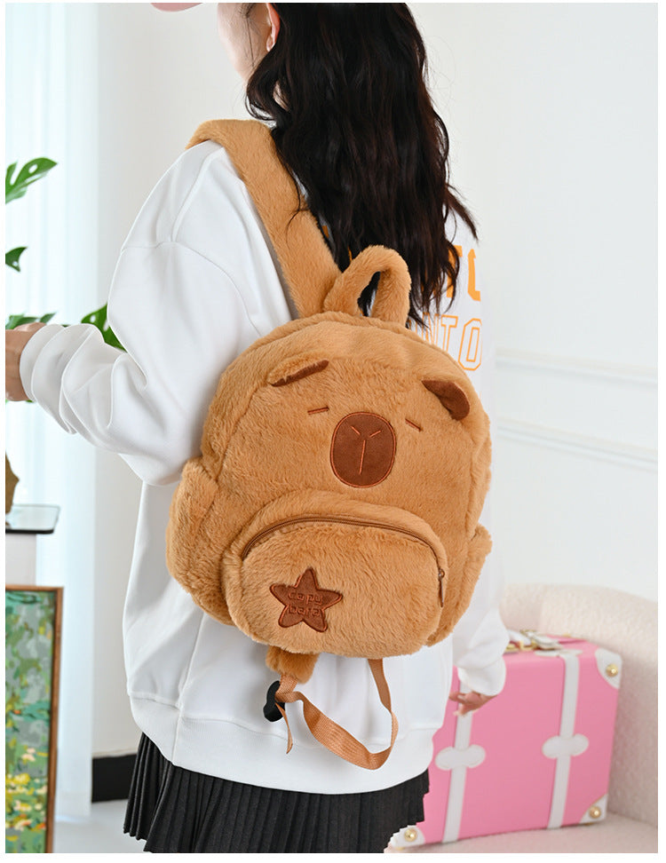 Kawaii Capybara Plush Backpack for Kids ATHLEXES