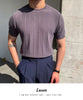 Korean Business Casual Summer Knit T-Shirt for Men ATHLEXES