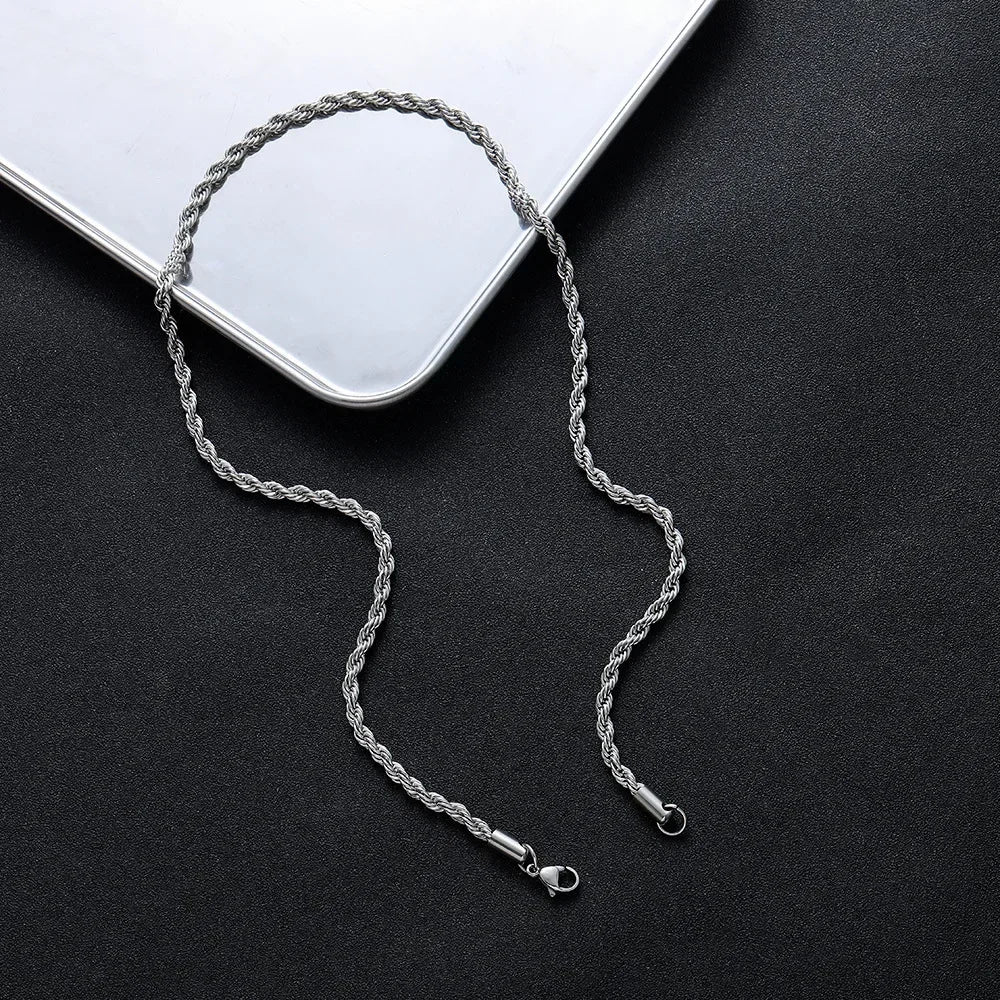 Twisted Stainless Steel Rope Necklace for All ATHLEXES