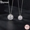 BAMOER Halo Moissanite Necklace in White Gold ATHLEXES