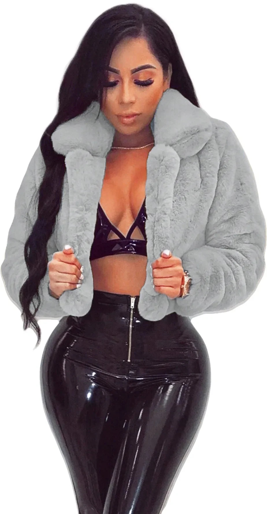 Velvet Luxe Faux Fur Cardigan Jacket ATHLEXES