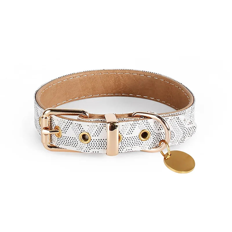 Luxury Snakeskin Soft Leather Pet Collar & Leash Set ATHLEXES