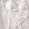 Women Cotton Bra Set Sexy Briefs Low Waist Panties Wire Free Bralette Lingerie Set ATHLEXES