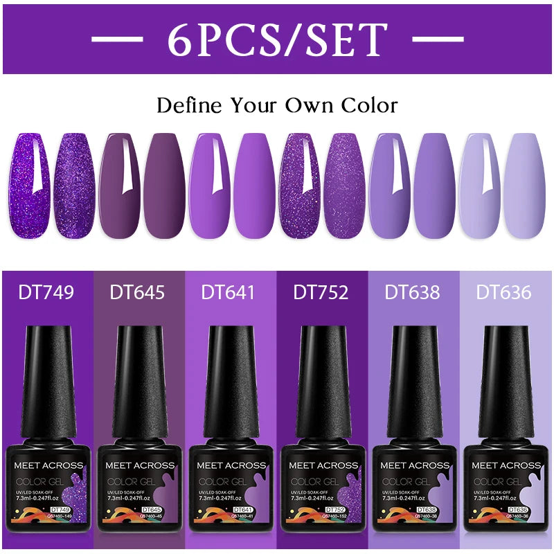 NailArt Pro 6pc UV Gel Polish Kit for Manicure ATHLEXES